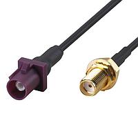 Taoglas CAB.J05 ສາຍສະບັບ RF CAB.J05 Fakra Code D Violet Straight Plug to SMA(F) RG-174 100mm