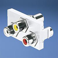 Panduit CHR3WYRIW ມູດູນ Coupler 1/3 ແຊກ 3 RCA Coup (WYR) Off Wh
