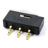 E-Switch EGJ1210AAG2R ສະລາຍສະວິດ SLIDE,300mA / 500mA,24VDC / 12VDC,SPDT,On-On,ຕິດຕັ້ງພາຍນອກ,ມຸມຂວາ