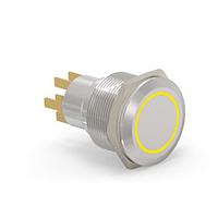 Alcoswitch - TE Connectivity 5-2213772-2 ປຸ່ມກົດສະຫນອງ Pushbutton Switches AV22 DPM 0.4VA MOVE RING LED ເຫຼືອງ 24V