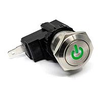 E-Switch SAV4F13SS555 ຕ້ານການທຳລາຍ Anti-vandal, SPDT, On-On, ຕິດຕູ້, ດ້ານໜ້າ, ເງິນ, LED, ເຫຼືອງ, IP67