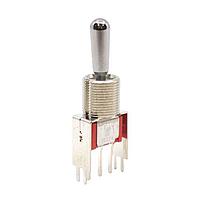 E-Switch 100SP4T8B13VS3QE ສະຫນັບສະຫນູນ Toggle Switches TOGGLE, SPDT , (On)-Off-(On), Panel Mount