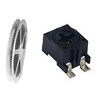 Amphenol Piher N6L50T7S-103R-E ຕົວຕ້ອງຄ່າຄວາມຕ້ອງການຮອດຕົວປັບຄ່າຄວາມຕ້ອງການຮອດປະເພດ Rotary potentiometer Carbon 10K Ohm Resistance 30% Tolerance 0,1W 6mm Linear Analog Vertical adjust SMD embossed tape reflowable extended life