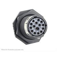 Eaton Souriau-Sunbank UTGX714D15SW ຮອບຮວມ Jam nut receptacle, ບໍ່ມີຫົວຫົວຫົວ, ມີ 15 ຕິດຕໍ່ PCB ຍິງ, IP68/69K ໃນສະພາບບໍ່ໄດ້ຕໍ່ກັນ, ການກຳນົດກະແຈ W