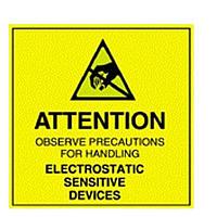 Desco 7201 ເປັນການລະວັງ ESD, ທະຫານ, ປ້າຍລະວັງທີ່ນຳກັບໃຊ້ໄດ້ຫຼືຫຼັງ, ນຳກັບໃຊ້ໄດ້ຫຼັງ, 2In X 2In, MIL-STD-129N, 500/Roll