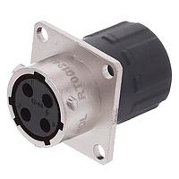 Amphenol SINE Systems RT00124SNHEC03R ຕົວເຊື່ອມຕໍ່ Receptacle, ຂົວສີ່ຫມົດ, 4 ຕຳແໜ່ງ, ຜູ້ຍິງ, ຂະໜາດ Shell 12, ຢາງຊິໂລຄອນ Seal, ແລະ End Cap ມີການປິດສາຍສ່ວນບຸກຄົນທີ່ມີຂະໜາດຫຼຸດ, ຂະໜາດ 14-24 AWG