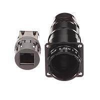 Amphenol Socapex RJF2PEM1BSCC ຮອບຮູບ RJ Fld Inln Rcpt Mtl Backshell RJ45 ສີດຳ