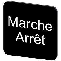 SIEMENS 3SU19000AF160GU0 ປ້າຍປະກັບ, Marche Arret INSCR. LABEL,BLK 22 X 22MM, ARRET-MARCHE