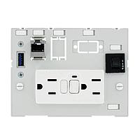Murrelektronik 4000-68000-4100000 ເມື່ອງ Ethernet I/O MODLINK MSDD DBL COMBI INSERT USA 2XNEMA 5-15, GFCI+1xRJ45 fem./fem.+1xUSB-A fem./fem.+1x3A fuse, ມີການປ້ອງກັນການສະຕິດສອດ