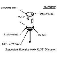 VCC 11-230BN ຖານຖອງໂປລາ LPH B6 Candelabra Bayonet INC 12V GRD