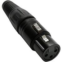 Io Audio Technologies IO-XLR3-F-BKAU ຕົວເຊື່ອມສາຍສະເພາະ 3-Pin XLR Receptacle, ຜູ້ຍິງ, ເຂັມທອງ