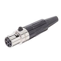 Amphenol Audio AG6F ຕົວເຊື່ອມຕໍ່ XLR ຂະໜາດນ້ອຍ 6 ໂພນ Mini XLR Cable Connectors ປະເພດ G ຕົວຕິດຕໍ່ຜູ້ຍິງ ການປະມວນຜົນດ້ວຍແນວນິເຄວີ