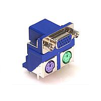 NorComp 999-H15-PS2L571 ຕໍ່ຕໍ່ສອງພອດ D-Sub RA 15POS FEM 3A