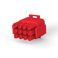 AMP Connectors - TE Connectivity 1-480708-2 ປລັກ ເຮາຊິ້ງ PLUG HOUSE 12 POS RED UL94V-2