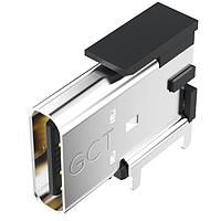 GCT (Global Connector Technology) USB4210-GF-A ພິບບີຊີຕົ້ນຢູ່ບົດທີ່ປະກອບສະແຕມຟລາກ USB C, ປະເພດຟລາກ, USB2.0, SMT, 16ພິນ, H=9.89mm