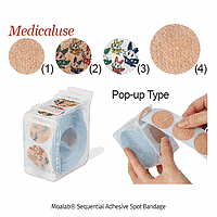 Moalab DM.Ban2003 Moalab® Sequential Adhesive Spot Bandage, 주사용밴드 ຂາວກິດເຊີ