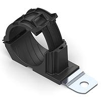 HellermannTyton 151-02009 ຮັບກັບຮັບກັບ Ratchet P-Clamp, 1.38 - 2.01" ຂະໜາດກໍ່ມົດ, 180 ສັ້ນ, 0.33" ຂະໜາດຮູ, PA66HIRHSUV/SS304, ສີດຳ,160/ctn