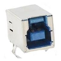 Amphenol Commercial Products GSB3211311WEU ຂໍ້ມູນ Micro USB ປະເພດ AB ຕໍ່ກັນ USB 3.0 ປະເພດ B Recpt R/A Thru Hole ສີຟ້າ