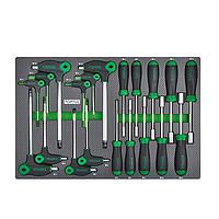 TOPTUL GED2007 Hex Nutspinner &amp; L-Type Two Way Ball Point Key Wrench Set (20 pcs)