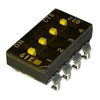 CTS Electronic Components 219-4LPSTJ ສະວິດ DIP ຕິດຢູ່ພື້ນຜິວ, DIP SWITCH ທອງ, 4-ຂາ, ຕົວກະທົບຮູບແບບຕ່ຳ, ການປິດການຢູ່ດ້ານລຸ່ມ, ການປິດການດ້ວຍເຊື້ອກັນ, J-BEND, ກະປຸ່ງທູບ