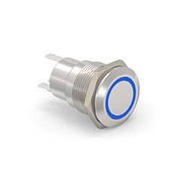 Alcoswitch - TE Connectivity 3-2213764-9 ປຸ່ມກົດສະຫນອງ AV19 SPL 3A FIX RING LED ສີຟ້າ 24V