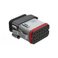 Amphenol SINE Systems AT16-18SE-EKSR02 ຕົວເຊື່ອມ 18 ຕຳແໜ່ງ ປລັກກັບຝາ, ມີລະຫັດ E, ສີເທົາ