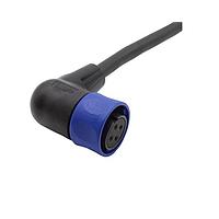 Bulgin PXP4002/002/04S ເສັ້ນສາຍອາເຊນເຊີ / ເສັ້ນສາຍອັກຕູເວດເຕີ ສາຍສະເພາະຕິດຕັ້ງກ່ອນ ຕົວເຊື່ອມສາຍຟ໌ເລັກຊັ່ນ - ມຸມຂວາ - 2m - 4 ຕິດຕໍ່ - ປະຕູກ້ອງ