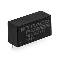 TRACO Power TBA 2-0512 ຕົວແປປຽນ DC/DC ປະລິມານ 2W ທີ່ແຍກແຍະ, ບໍ່ມີການຄວບຄຸມ ໃນກ້ອງພລາສຕິກຕິດຕັ້ງໃນແຜ່ນວັດ