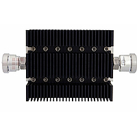 Fairview SA6DFDF100W-30 30 dB Fixed Attenuator 7/16 Female To 7/16 Female Directional Up To 6 GHz Rated To 100 Watts With Black Aluminum Heatsink Body
