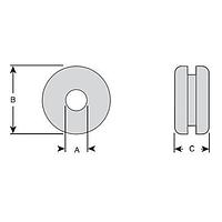 Heyco G1422 ຍິ່ງຍາງ Grommet RG 2.5-68-2 2.875 DIA ສີດຳ