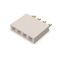GCT (Global Connector Technology) BG300-04-A-L-A ປຸ່ມສໍເຄດ 4w, 2.54mm Pth Socket, SIL, SMT, Horiz, GF, LCP Natural, T+R