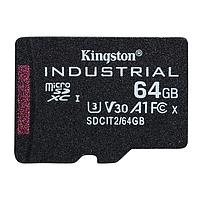 Kingston SDCIT2/64GBCP ບັດ MicroSD 64GB microSDHC ອຸດສາຫະກຳ C10 A1 pSLC ບັດ SD Adapter ບໍ່ລວມ