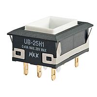 NKK Switches UB25NKG015C ປຸ່ມກົດສະຫນອງ RECT ON(ON) ແດງ LED ບໍ່ມີຕົວຮັບບົດບີ