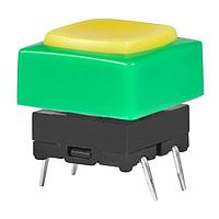 NKK Switches JB15KP-4EF ປຸ່ມສະຫນອງສະຕິກ OFF-(ON) ຕິດຕັ້ງ PC ປຸ່ມເຫຼືອງ/ເຟຣມສີຂຽວ