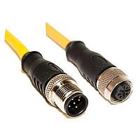 Mueller C5AC11M006 ເສັ້ນສາຍອ່ານຄ່າ / ເສັ້ນສາຍກະທົບ UL Listed, M12 Cordset, 5-Position Male Straight-Female Straight, 22 AWG, 6M