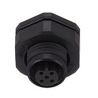 Amphenol LTW MSBP-05PFFR-SF8002 ຕົວເຊື່ອມຕໍ່ມິດສະຕິກວົງກົມ M12 Circular Metric Connector, B Code, Plastic, 4A, 05 pins, Female Connector, Female Contact, Hexagonal, M16*1.5, Screw Thread, PCB 90 , Receptacle, Front Fastened, IP68 / IP69K