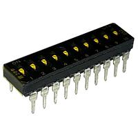 CTS Electronic Components 209-10LPSTD DIP Switches THROUGH HOLE, GOLD DIP SWITCH, 10-POLE, LOW PROFILE ACTUATOR, BOTTOM SEAL, TAPE SEAL, STRAIGHT TERMINAL FORM, TUBE PACK