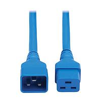 Eaton P036-002-ABL ສາຍຕໍ່ພະລັງ AC Power Extension Cord C20 ເຖິງ C19 - ທີ່ມີພະລັງງານສູງ 20A, 250V 12 AWG ສີຟ້າ 2ft.