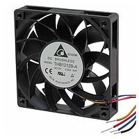 Delta Electronics, Inc. THB1212B-AXHF ພັງລົມທູບແອັກຊຽວ, 120x25mm, 12VDC, 184.2CFM, 19.2W, Ball, 4Leads, Lock Rotor Sensor, Tach/PWM