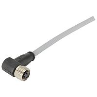 HARTING 21348300380060 ເສັ້ນສາຍອາເຄຊັ່ນ / ເສັ້ນສາຍອັກຕູເວດ M8 A-code Single Ended Overmolded Cable Assembly, 3pin, angled female, PVC Gray, 6.0m