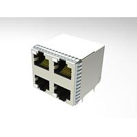 AMP Connectors - TE Connectivity 2295251-1 Modular STK MJ ASSY,8POS,2X2 SHLD,CAT5E, ມີໄຟ LED