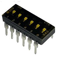 CTS Electronic Components 209-6LPST ສະຫນັບສະຫນູນ DIP SPST 6 ສ່ວນຂອງສະຫນັບສະຫນູນ