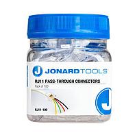 Jonard Tools RJ11-100 ຕູ້ຕໍ່ແບບມົດູເລ / ຕູ້ຕໍ່ Ethernet RJ11 Pass-Through Connectors (ຊຸດ 100 ອັນ)