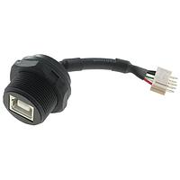 Amphenol Socapex USBBF7 USB 2.0 USB TYPE B FEM REC ມີສາຍໄຟຟ້າ ເຊື່ອມຕໍ່ກັບ 5 PIN CONN