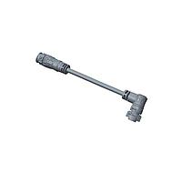 Amphenol LTW AB-CD09ML-CDFR-QD001 Sensor Cables / Actuator Cables X-Lok, Middle Size, Plastic, 5A, 09 pins, Male Connector, Male Contact, Right Angle-to-Straight, Push Lock, Overmolded Double Ended, Length 1000mm, IP68