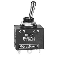 NKK Switches WT22S ສະແກນປິດສະພາບສິ່ງແວດລ້ອມ Toggles DPDT ON-NONE-ON ການບົດບາດດ້ວຍການບຸນລຸກ Pnel Mnt