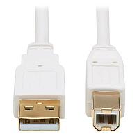 Tripp Lite U022AB-010-WH ສາຍ USB / ສາຍ IEEE 1394 10FT ANTIBCT USB2 AB CBL