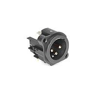 Amphenol Audio AC3MAH1-AU-PRE ຕົວເຊື່ອມຕໍ່ 3 ໂພນ XLR ຜູ້ຊາຍ ຕິດຕັ້ງບ່ອນຕົວເຄື່ອງ A ປະເພດ ຕິດຕັ້ງຕິດທອນທາງຮອບ PCB ທີ່ປົດທາງທອງ