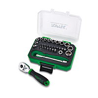 TOPTUL GABW3301 Mini Ratchet Socket &amp; Bit Set (33pcs, 1/4")