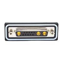 NorComp CDFR13W3213L261 ຕູ້ຕິດຕໍ່ Mixed Contact D-Sub 13W3 R/A ບົດຮອບ F FL 4-40 thrd brkt 20Amp